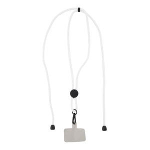 Lanyard porta telefono regolabile RPET Bianco - personalizzabile con logo
