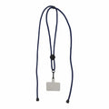 Lanyard porta telefono regolabile RPET blu navy - personalizzabile con logo