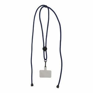 Lanyard porta telefono regolabile RPET blu navy - personalizzabile con logo