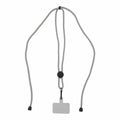 Lanyard porta telefono regolabile RPET grigio - personalizzabile con logo