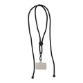 Lanyard porta telefono regolabile RPET Nero - personalizzabile con logo