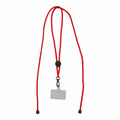 Lanyard porta telefono regolabile RPET Rosso - personalizzabile con logo