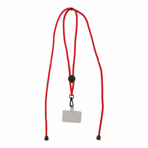 Lanyard porta telefono regolabile RPET Rosso - personalizzabile con logo