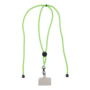 Lanyard porta telefono regolabile RPET verde - personalizzabile con logo