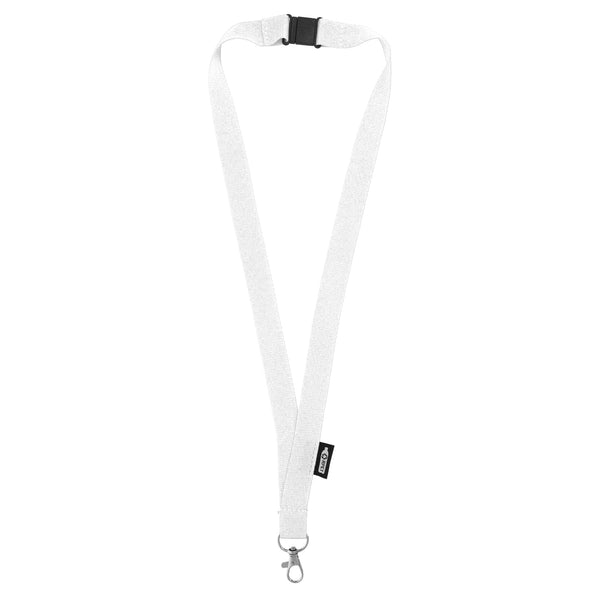 Lanyard R-PET Bianco - personalizzabile con logo