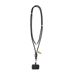 Lanyard regolabile porta telefono CarryLoop in rPET RCS nero - personalizzabile con logo