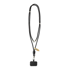 Lanyard regolabile porta telefono CarryLoop in rPET RCS nero - personalizzabile con logo