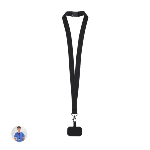 Lanyard Supporto Sailix nero - personalizzabile con logo