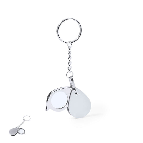 Lente Ingrandimento Portachiavi Kitins 8X color argento - personalizzabile con logo