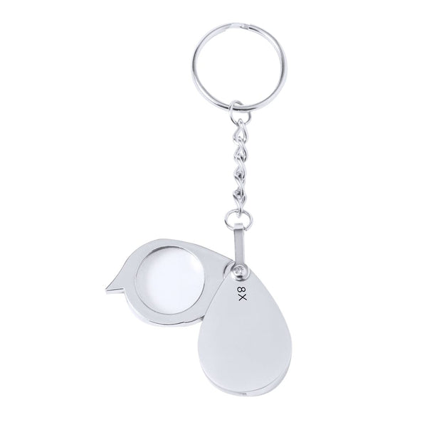 Lente Ingrandimento Portachiavi Kitins 8X color argento - personalizzabile con logo