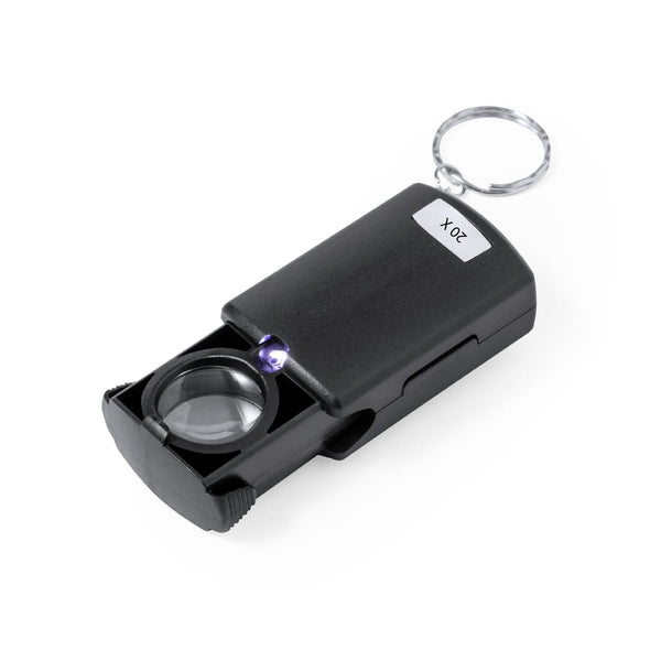 Lente Ingrandimento Portachiavi Kondes 20X nero - personalizzabile con logo
