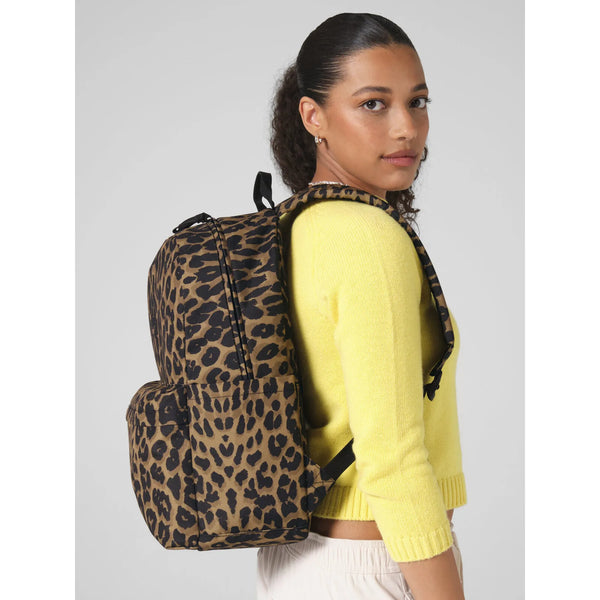 Leopard Print Backpack nero - personalizzabile con logo