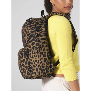 Leopard Print Backpack nero - personalizzabile con logo