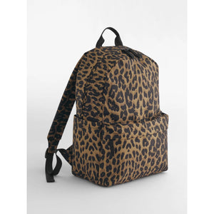 Leopard Print Backpack nero - personalizzabile con logo