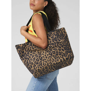 Leopard Print Carryall Tote Bag nero - personalizzabile con logo