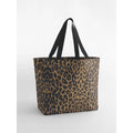 Leopard Print Carryall Tote Bag nero - personalizzabile con logo
