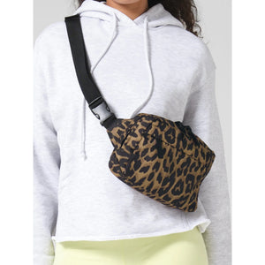 Leopard Print Cross Body Bag nero - personalizzabile con logo