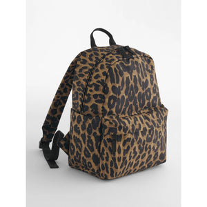 Leopard Print Mini Backpack nero - personalizzabile con logo