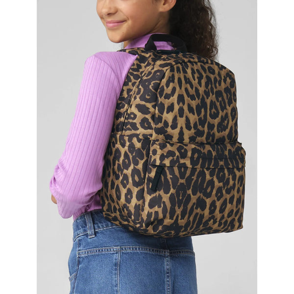 Leopard Print Mini Backpack nero - personalizzabile con logo