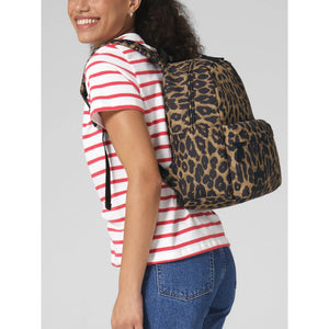 Leopard Print Mini Backpack nero - personalizzabile con logo