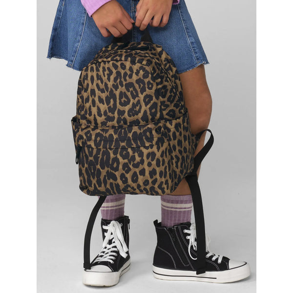 Leopard Print Mini Backpack nero - personalizzabile con logo