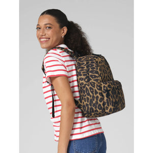 Leopard Print Mini Backpack nero - personalizzabile con logo