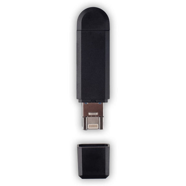 Lettore di schede USB Nero - personalizzabile con logo