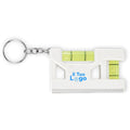 Livella magnetico con portachiavi Bianco - personalizzabile con logo