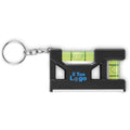 Livella magnetico con portachiavi Nero - personalizzabile con logo