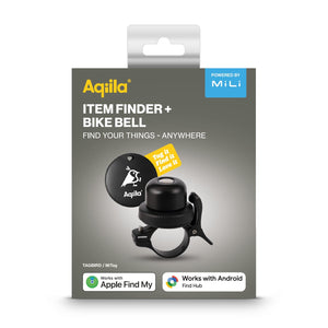 Localizzatore impermeabile Aqiila Tagbird con campanello da bicicletta Nero - personalizzabile con logo