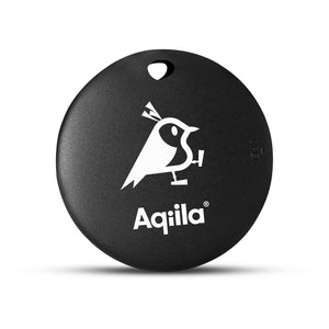 Localizzatore impermeabile Aqiila Tagbird con campanello da bicicletta Nero - personalizzabile con logo