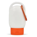 Lozione solare con moschettone SPF30 materiale riciclato Arancione - personalizzabile con logo