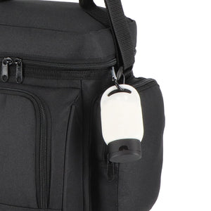 Lozione solare con moschettone SPF30 materiale riciclato - personalizzabile con logo