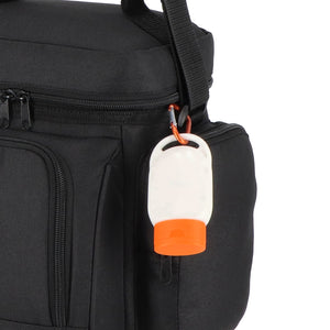 Lozione solare con moschettone SPF30 materiale riciclato - personalizzabile con logo