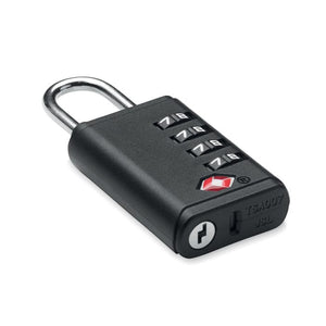 Lucchetto a 4 cifre TSA Nero - personalizzabile con logo