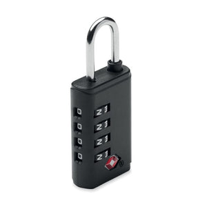 Lucchetto a 4 cifre TSA Nero - personalizzabile con logo