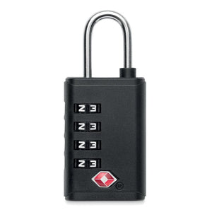 Lucchetto a 4 cifre TSA Nero - personalizzabile con logo