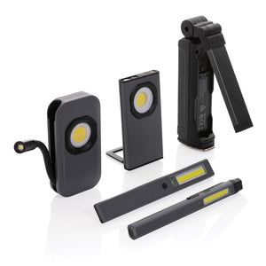 Luce da ispezione Gear X ricaricabile USB in plastica RCS grigio - personalizzabile con logo