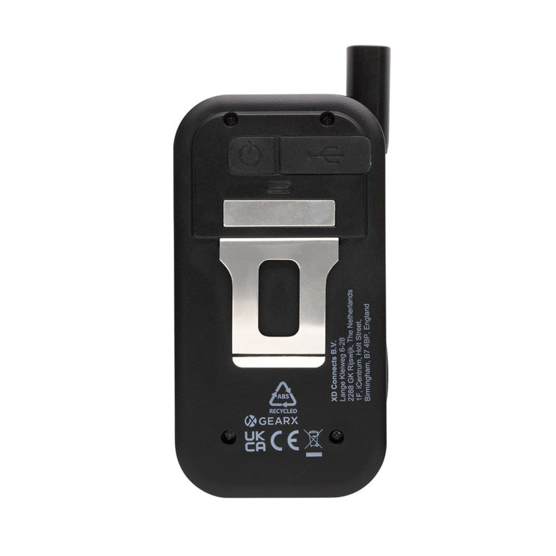 Luce da lavoro Gear X in rPlastica ricaricabile USB con Led estensibile grigio - personalizzabile con logo