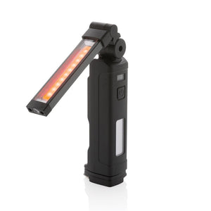 Luce da lavoro Gear X in rPlastica ricaricabile USB impermeabile nero - personalizzabile con logo