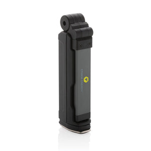 Luce da lavoro Gear X in rPlastica ricaricabile USB impermeabile nero - personalizzabile con logo