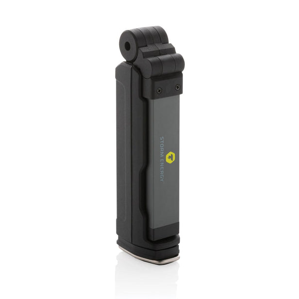 Luce da lavoro Gear X in rPlastica ricaricabile USB impermeabile nero - personalizzabile con logo