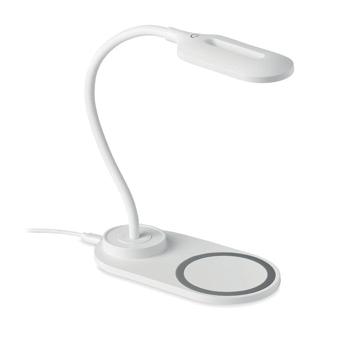 Luce da tavolo e caricatore 10W bianco - personalizzabile con logo