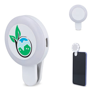 Luce LED universale per selfie portatile con luminosità a 3 livelli Bianco - personalizzabile con logo