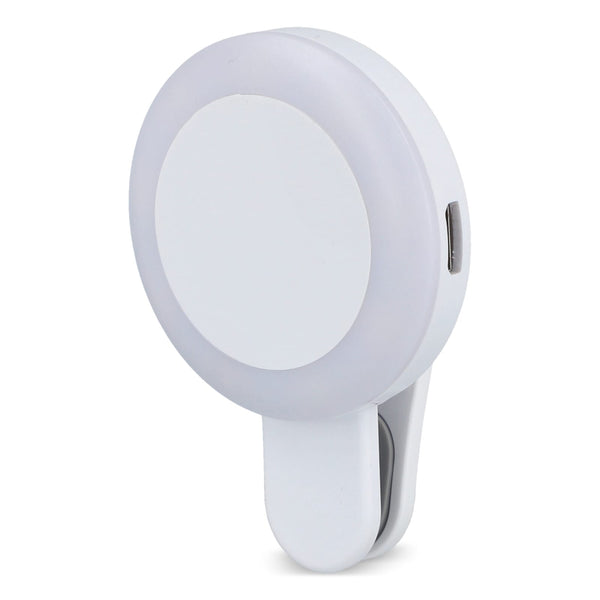 Luce LED universale per selfie portatile con luminosità a 3 livelli Bianco - personalizzabile con logo