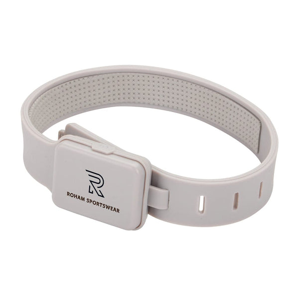 Luce running ricaricabile Lumi Sprint in rPlastica RCS grigio - personalizzabile con logo
