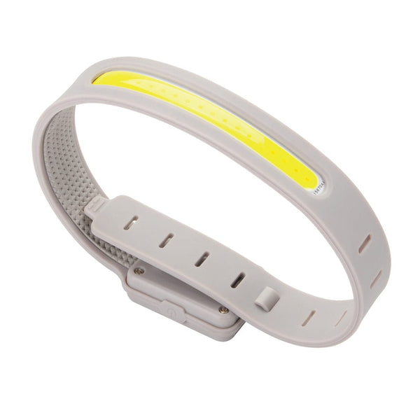 Luce running ricaricabile Lumi Sprint in rPlastica RCS grigio - personalizzabile con logo