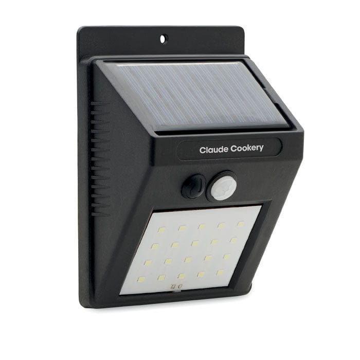 Luce solare LED di movimento Nero - personalizzabile con logo
