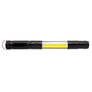 Luce telescopica con luce COB large nero - personalizzabile con logo