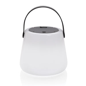 Luce USB ricaricabile SolarGlow in plastica riciclata RCS bianco - personalizzabile con logo